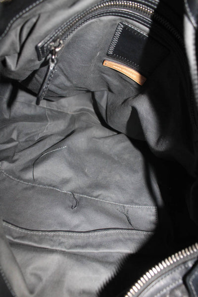 Reed Krakoff Womens Leather Silver Tone Shoulder Handbag Black