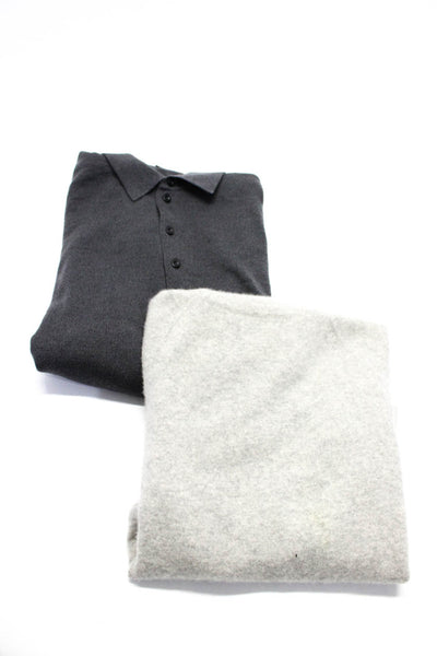 Take 6 by Kashani Club Monaco Mens Wool Knit Long Sleeve Polo Shirt Gray Size 38