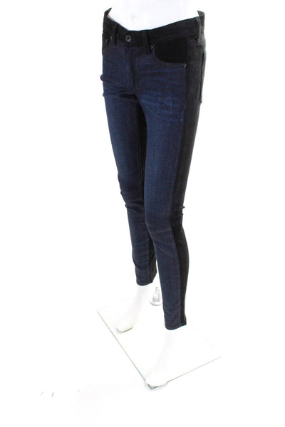 Rag & Bone Jean Womens Cotton Denim Suede Back Low-Rise Ankle Jeans Blue Size 27