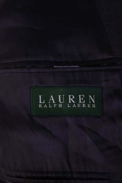 Lauren Ralph Lauren Mens Wool Check Print Two Button Blazer Jacket Gray Size 42R