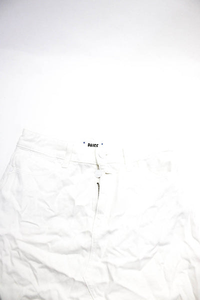 Paige Womens Denim Aideen Mini Skirt White Cotton Size 26