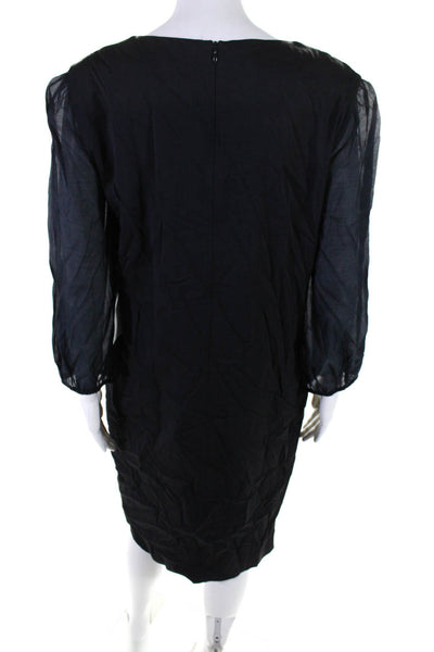 Peserico Womens Long Sleeves Full Length Dress Black Size EUR 48