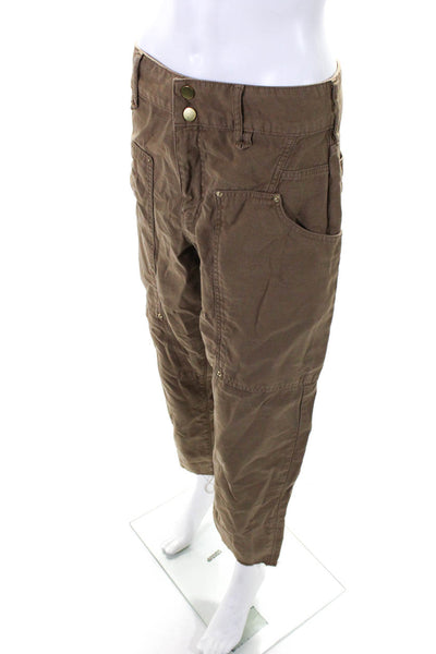 Frame Womens Straight Leg Pants Washed Desert Brown Cotton Size 29