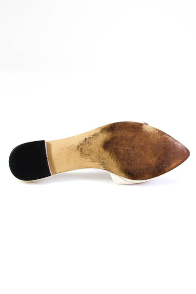 Something Navy Women's Pointed Toe Flat Slip On Slide Sandals White Size 9