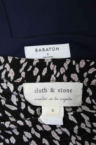 Cloth & Stone Babaton Womens Printed Shirt Dress Black Blue Size Small Lot 2