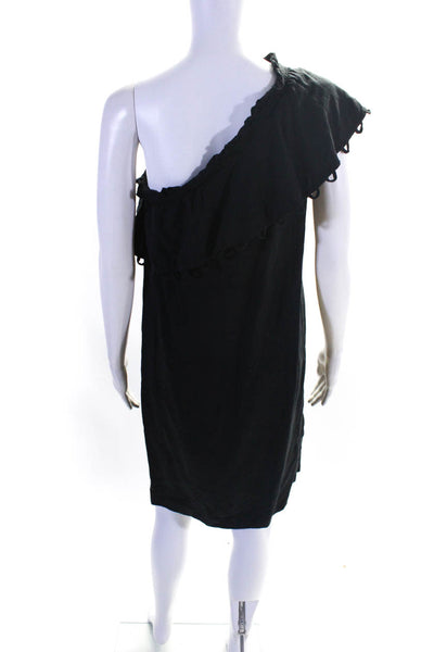 A Piece Apart Women's Linen Blend One Shoulder Midi Dress Black Size 4