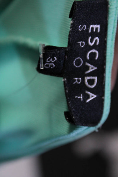 Escada Sport Womens Draped Neck Cut Out Drawstring Waist Dress Mint Size 36 S