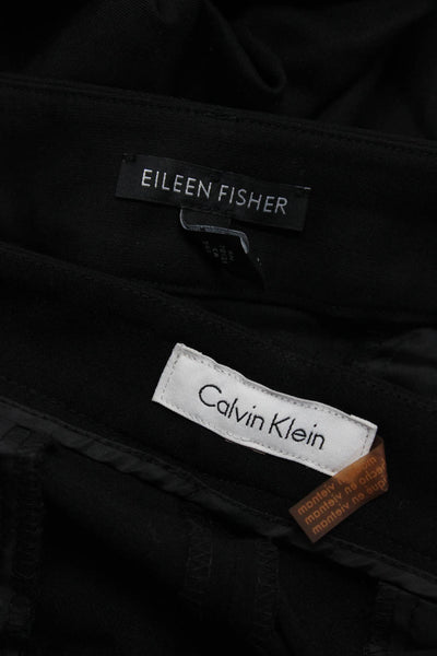 Eileen Fisher Calvin Klein Womens Pleated Front Trousers Black Size 14 L Lot 2