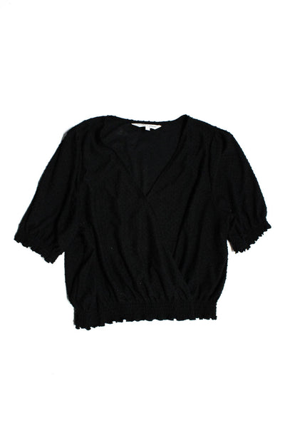 Madewell Texture & Thread Womens Turtleneck Sweater Top Green Black Size M Lot 2