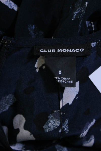 Club Monaco Women's Printed Long Sleeve Sheath Dress Blue Size 0