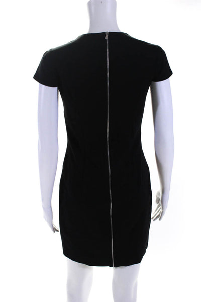Cynthia Steffe Women's Cap Sleeve Knee Length Sheath Dress Black Size 2