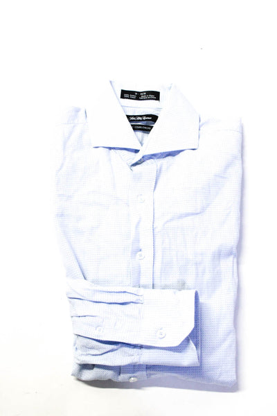 Saks Fifth Avenue Men's Slim Fit Button Down Shirts Blue 16 16.5 Lot 2