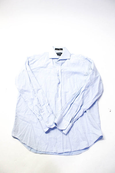Saks Fifth Avenue Men's Slim Fit Button Down Shirts Blue 16 16.5 Lot 2