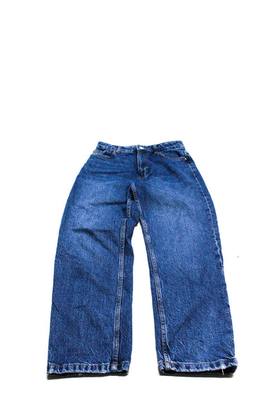 Zara Womens Paper Bag Waist Twill Pants Tapered Jeans Size 6 Lot 2