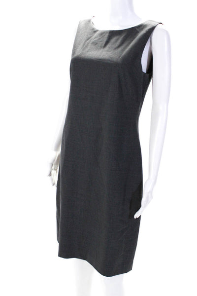 Theory Women's Lined Sleeveless Sheath Dress Gray Size 8