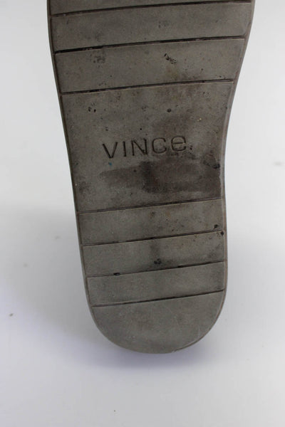 Vince Women's Leather Round Toe Slip On Shoes Gray Size 6.5