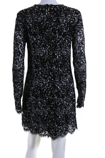 Jason Wu Collection Womens Marbled Lace Long Sleeve Sheath Dress Black Size 12