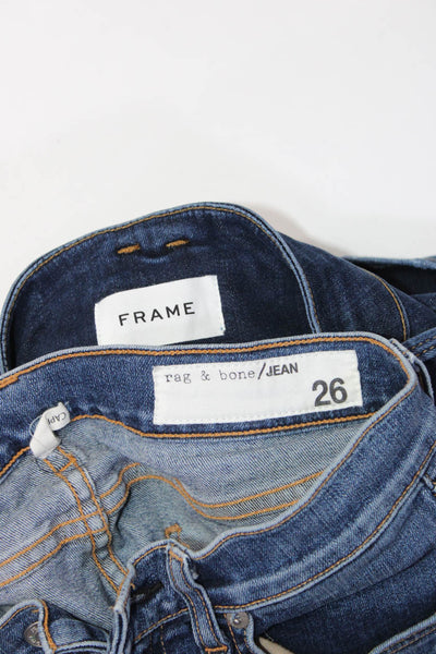 Rag & Bone Jean Frame Womens Cotton Denim Capris Jeans Blue Size 26 25 Lot 2