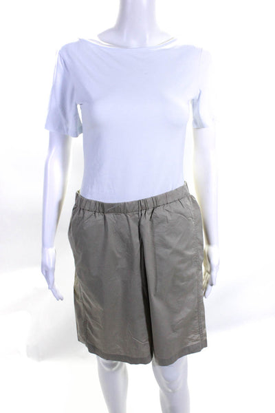 Etoile Isabel Marant Womens Elastic Waist Pocket Khaki Short Skirt Gray Size 2