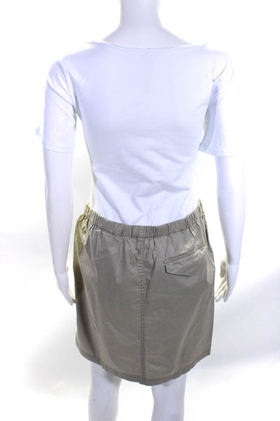 Etoile Isabel Marant Womens Elastic Waist Pocket Khaki Short Skirt Gray Size 2