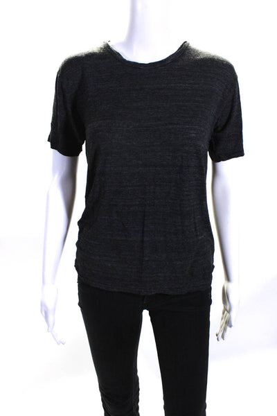 Isabel Marant Womens Round Neck Short Sleeved Slim Fit T Shirt Dark Gray Size M