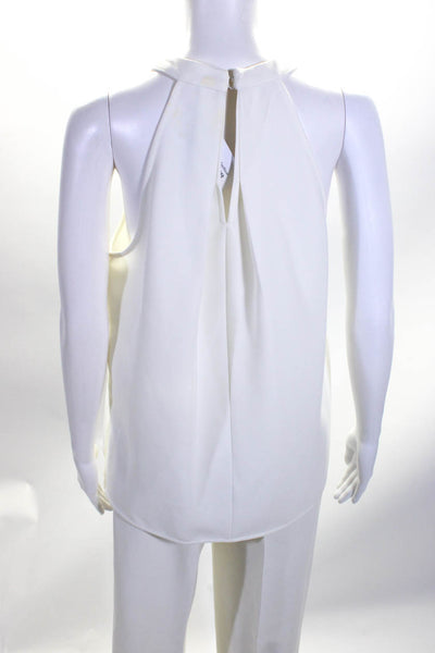 Michael Michael Kors Women's  Halter Neck Sleeveless Blouse White Size M