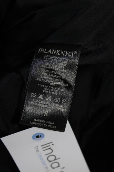 BLANKNYC Womens Suede Studded Biker Jacket Black Size Small