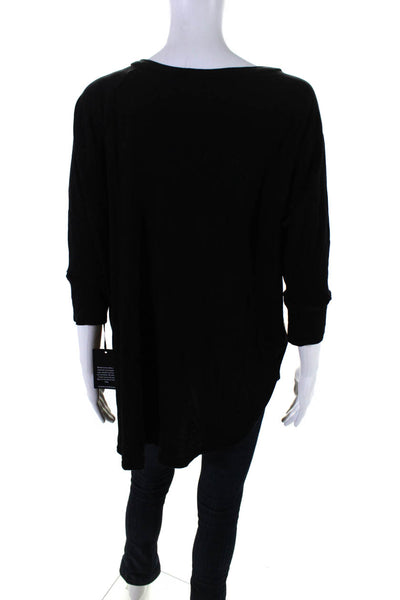 Michael Lauren Women's V-Neck Long Sleeves Blouse Black Size M