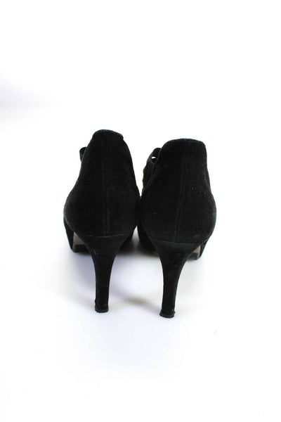 Paul Green Womens Suede Elastic Strappy Open Toe Pull On Heels Black UK Size 6.5