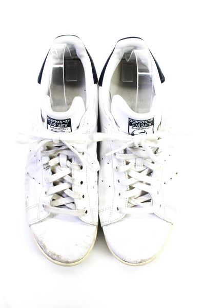 Adidas Stan Smith Womens Lace Up Round Toe Sneakers White Black Leather Size 11