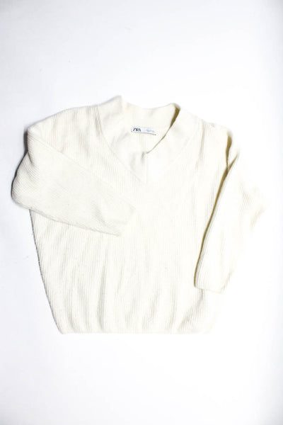 Sanctuary Zara Women's Sweaters Plaid Shirt Blue White Beige Size S Lot 3