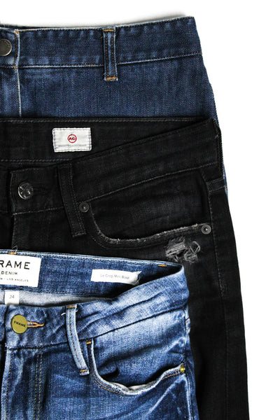 Theory Frame Denim AG Womens Cotton Skirt Jeans Blue Black Size 2 24 25 Lot 3