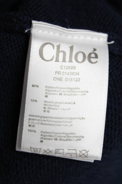 Chloe Girls Lace Long Sleeved Turtleneck Long Sweater Dress Dark Blue Size 12