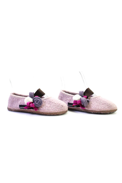 Haflinger Girls Wool Mary Jane Slippers Purple Brown Size EUR 29 US 12.5 Lot 2