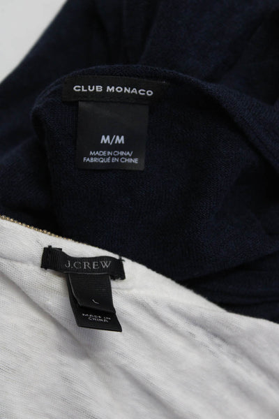 Club Monaco J Crew Womens Long Sleeve Top Jersey Shirt Blue White Size M L Lot 2