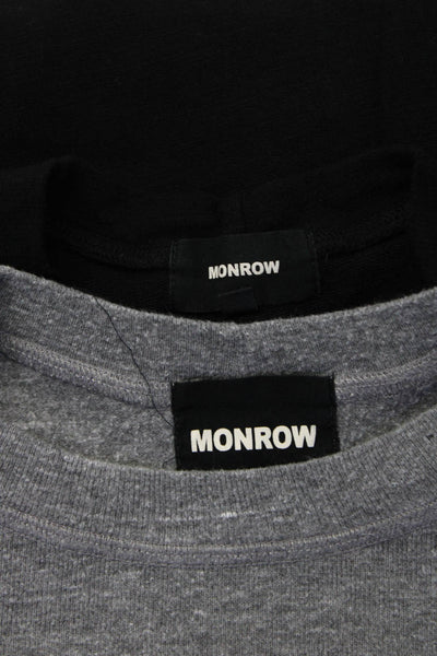 Monrow Women's Crewneck Long Sleeves Blouse Black Size XS Lot 2