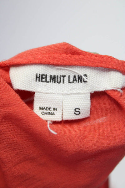 Helmut Lang Womens Spaghetti Strap V Neck Asymmetrical Tank Top Red Size Small