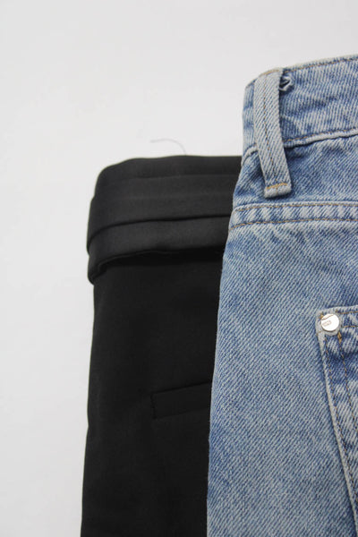 Zara Womens Straight Leg Jeans Dress Pants Blue Black Size 6 Large Lot 2