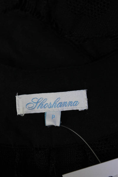 Shoshanna Womens Sleeveless Scoop Neck Lace Top Blouse Black Size Petite