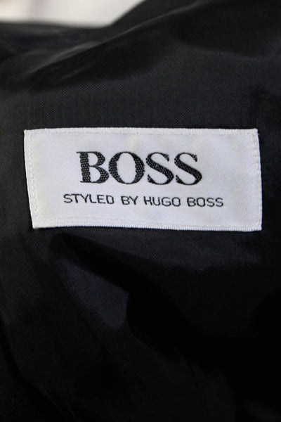 Boss Hugo Boss Men's Collar Long Sleeves Line Double Breast Jacket Black Size 48