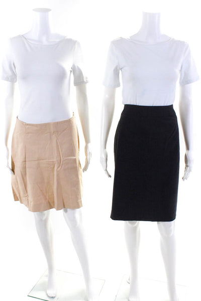 Lauren Ralph Lauren Calvin Klein Womens Lined Skirts Beige Gray Size 10 Lot 2