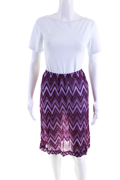 Missoni Mare Womens Chevron Print A Line Skirt Purple Size EUR 42