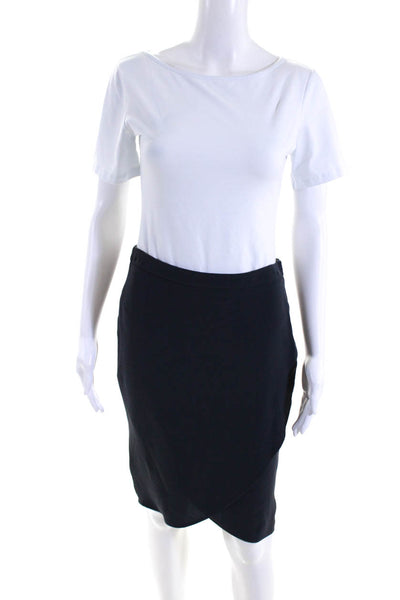 Max Mara Womens Tulip Knee Length Pencil Skirt Navy Blue Size 6