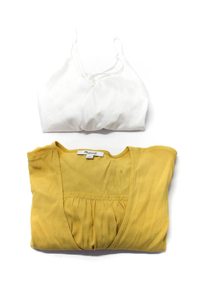 Madewell Intimately Free People Womens Blouses Tops Yellow White Size M XS Lot 2