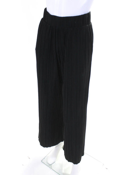 Elie Tahari Women's Lightweight Pleated Wide Leg Pants Black Size XS