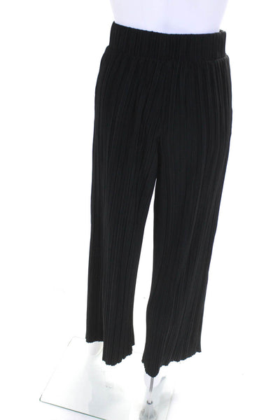 Elie Tahari Women's Lightweight Pleated Wide Leg Pants Black Size XS