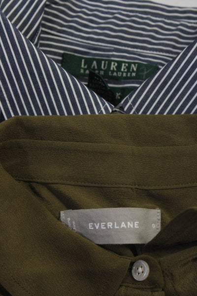 Lauren Ralph Lauren Everlane Women's Cotton Striped Blouse Blue Size S 0, Lot 2