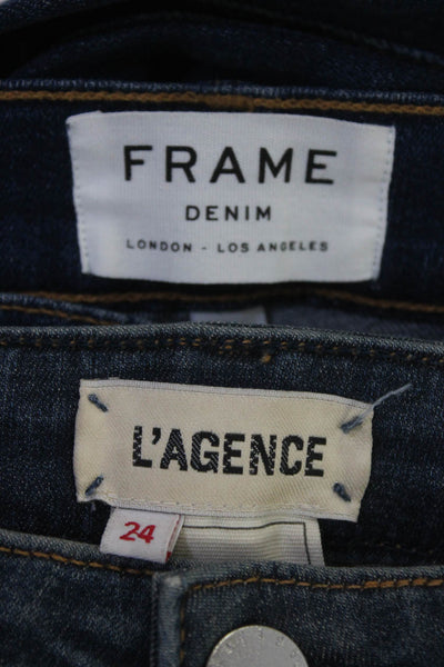 L'Agence Frame Women's Medium Wash Skinny Jeans Blue Size 24 23, Lot 2