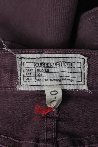 Current/Elliott Womens The Stiletto Jeans Grapevine Purple Cotton Size 29