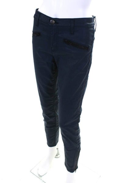 Current/Elliott Womens The Soho Zip Stiletto Jeans Navy Coated Blue Size 30